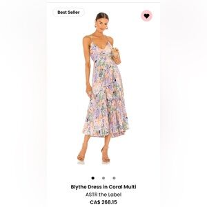 ASTR the Label Blythe Dress in Coral Multi - NWT